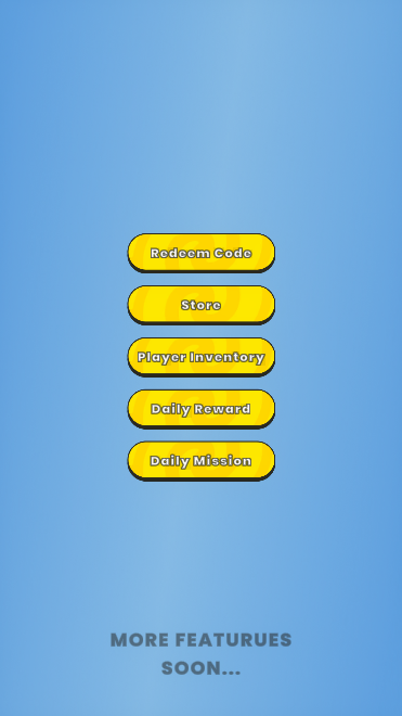 Menu principal com atalhos das features de LiveOps Samples
