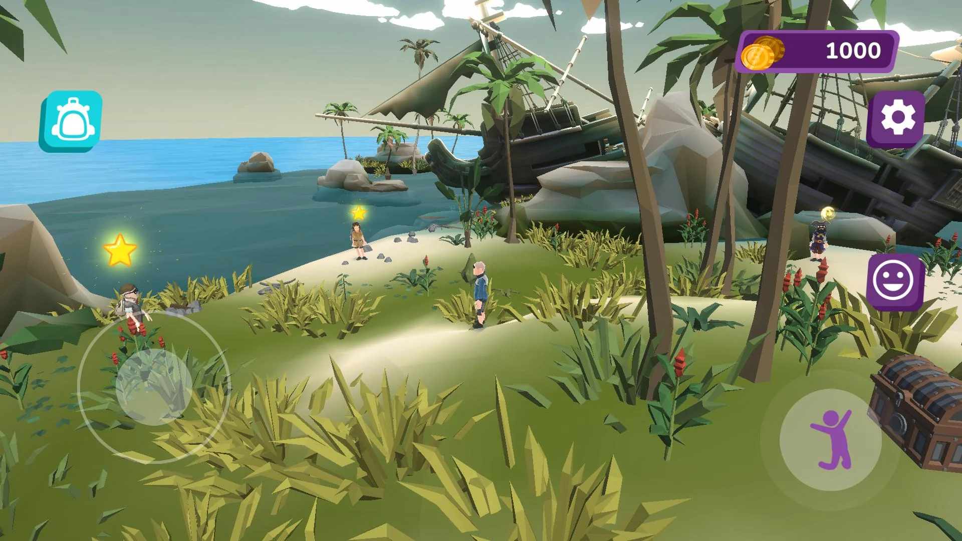Cenário de exploração em ilha tropical em Sensorama Play