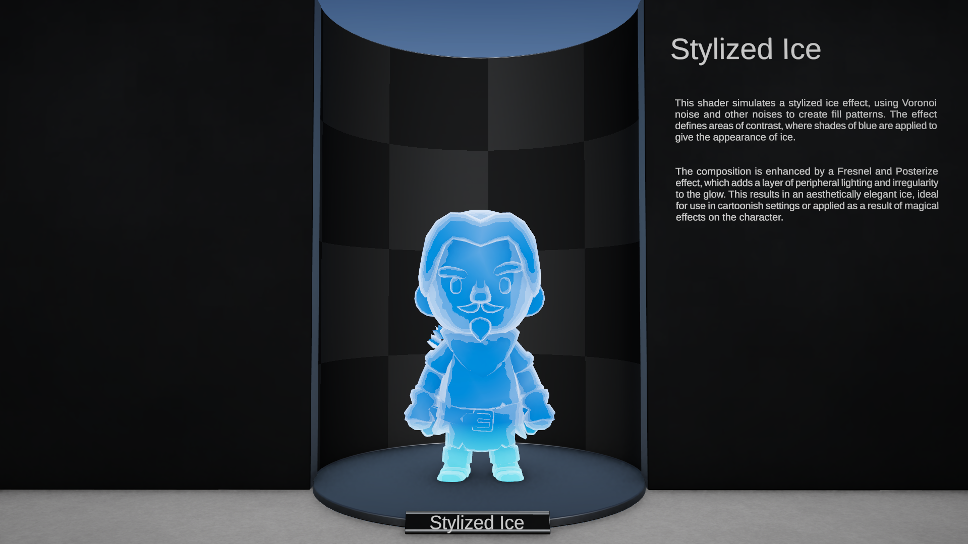 Preview do shader Stylized Ice no Toon Shaders Bundle