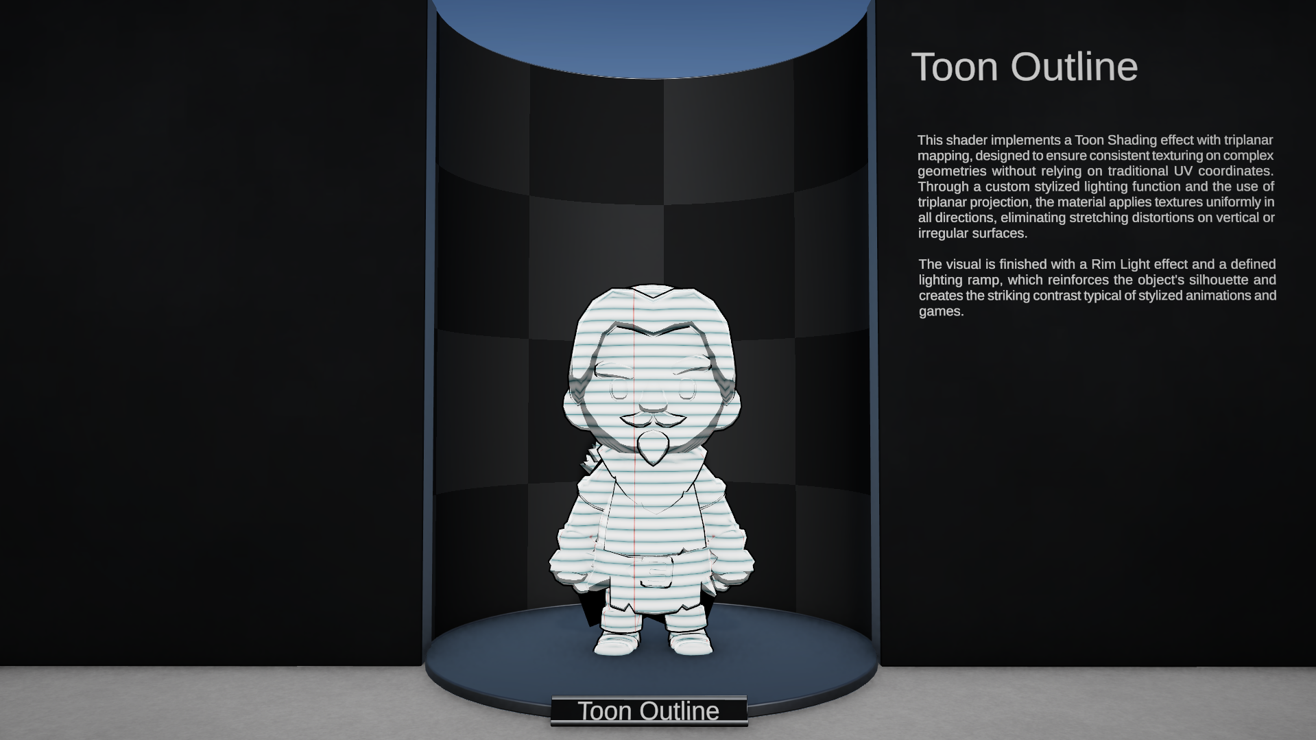 Preview do shader Toon Outline no Toon Shaders Bundle